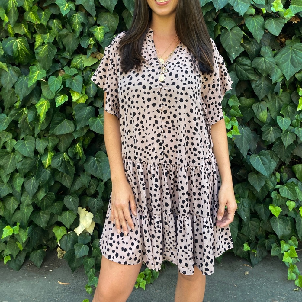 🌸Mauve Leopard Babydoll Dress🌸